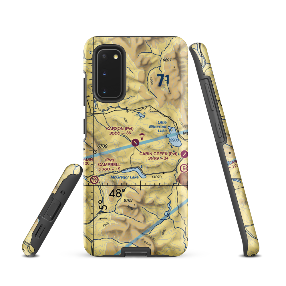 Carson Field (MT53) VFR Sectional Samsung Phone Case Samsung Galaxy S20 model shown