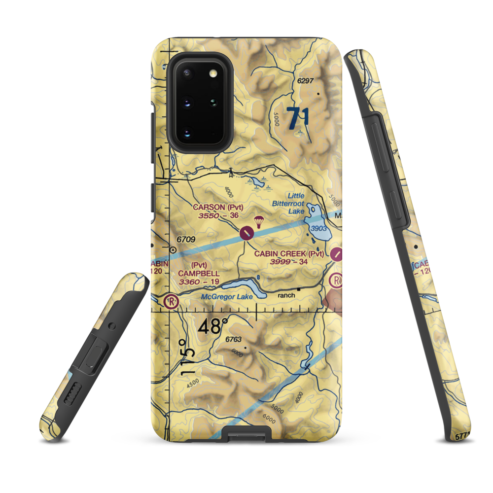 Carson Field (MT53) VFR Sectional Samsung Phone Case Samsung Galaxy S20 Plus model shown