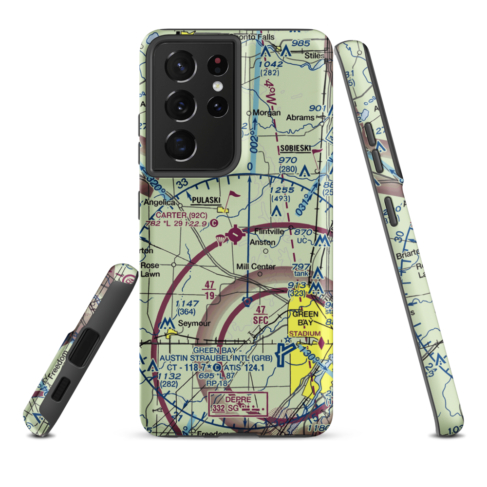 Carter Airport (92C) VFR Sectional Samsung Phone Case Samsung Galaxy S21 Ultra model shown