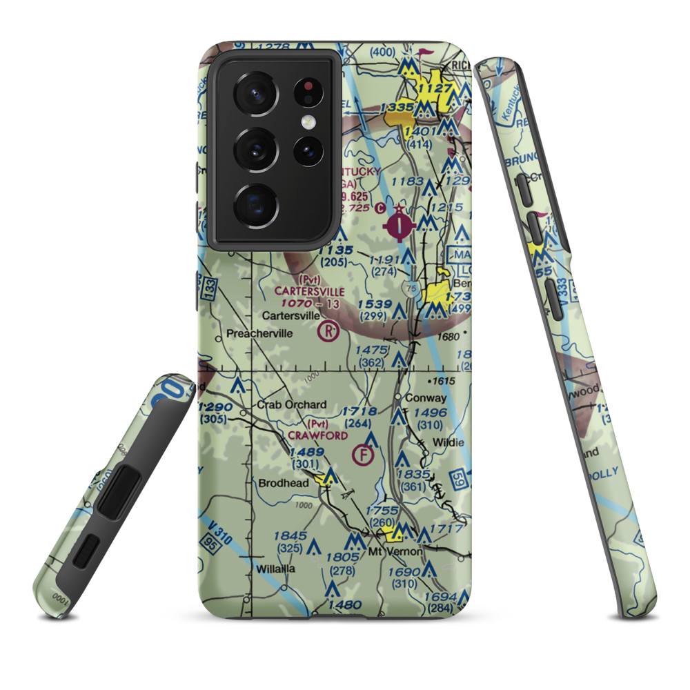 Cartersville Airport (05KY) VFR Sectional Samsung Phone Case Samsung Galaxy S21 Plus model shown