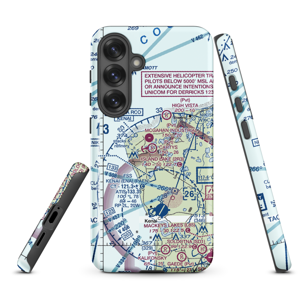 Carty's Airstrip (8AK2) VFR Sectional Samsung Phone Case Samsung Galaxy S25 Plus model shown