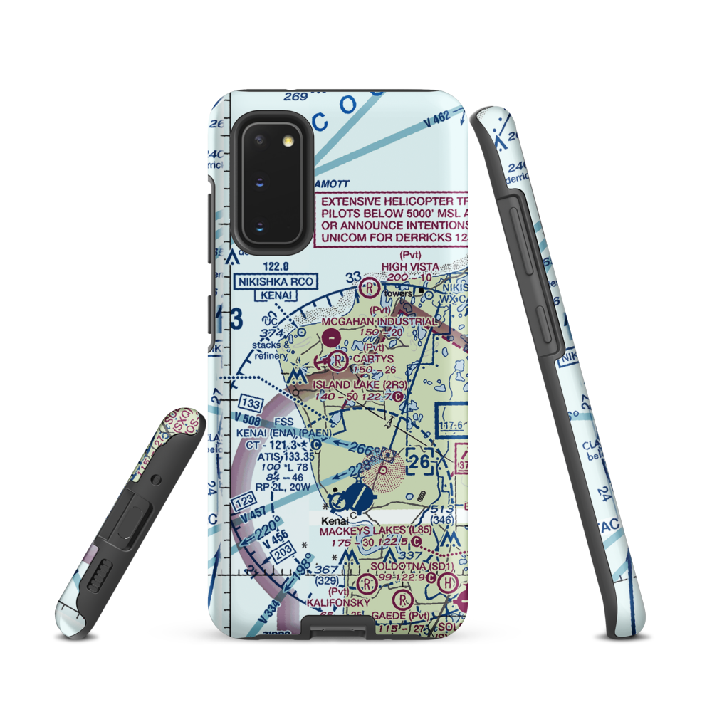Carty's Airstrip (8AK2) VFR Sectional Samsung Phone Case Samsung Galaxy S20 model shown