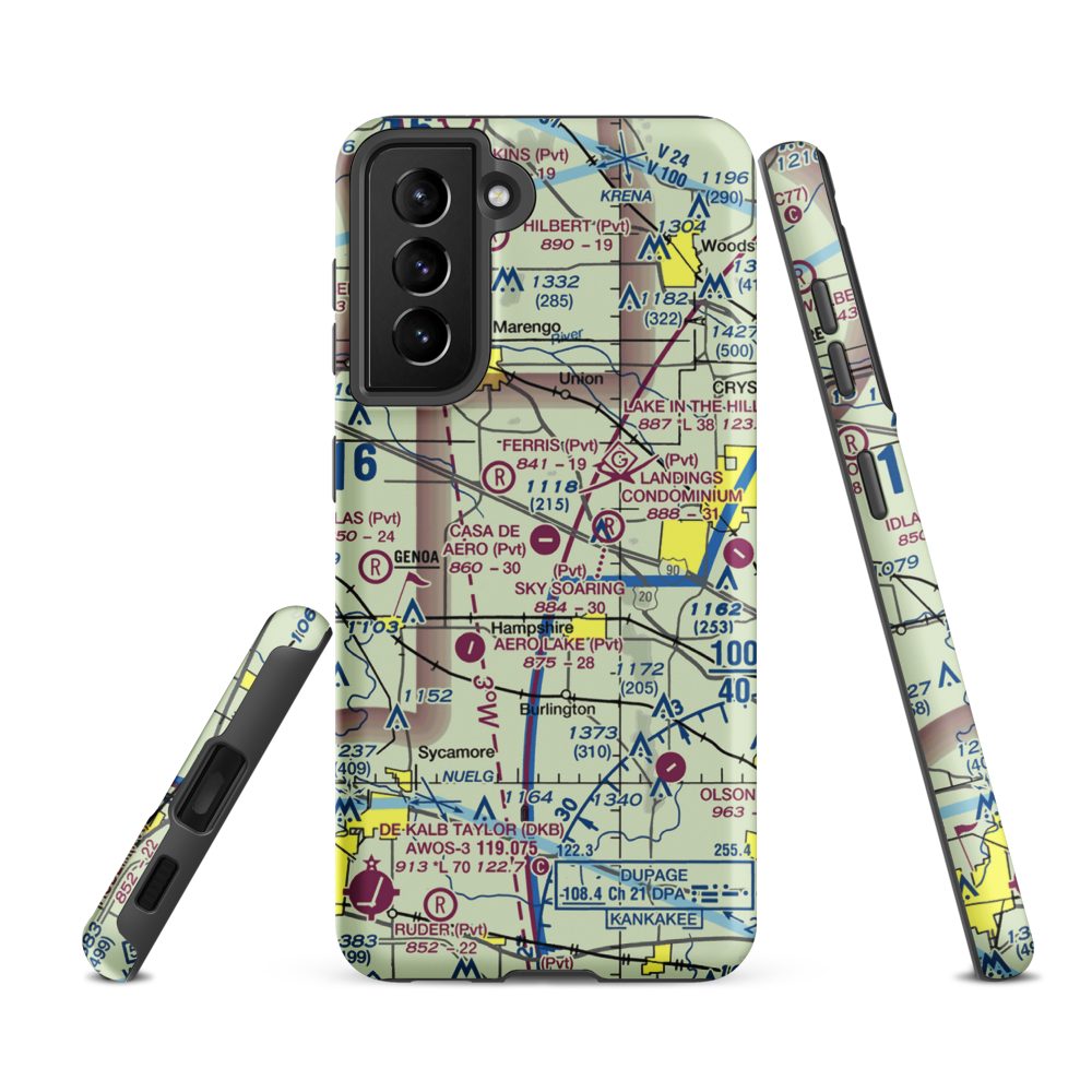 Casa De Aero Park Airport (68IS) VFR Sectional Samsung Phone Case Samsung Galaxy S21 FE model shown