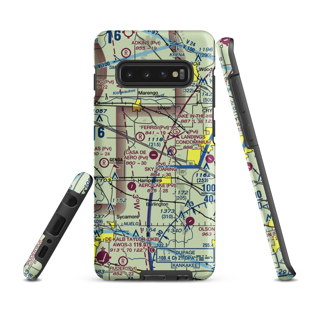 Casa De Aero Park Airport (68IS) VFR Sectional Samsung Phone Case Samsung Galaxy S10 Plus model shown