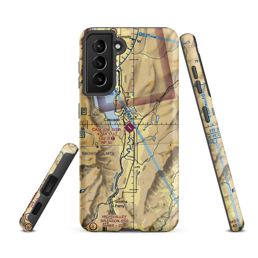 Cascade Airport (U70) VFR Sectional Samsung Phone Case Samsung Galaxy S21 FE model shown