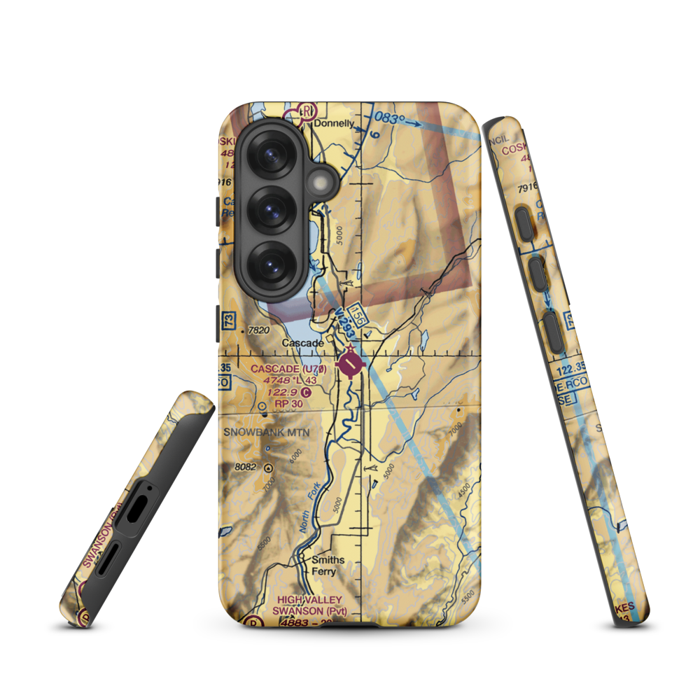 Cascade Airport (U70) VFR Sectional Samsung Phone Case Samsung Galaxy S25 model shown