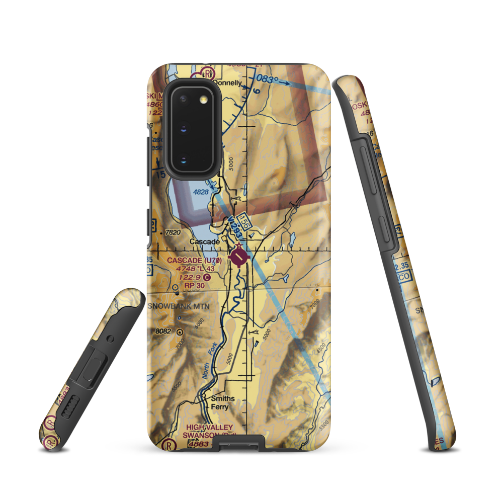 Cascade Airport (U70) VFR Sectional Samsung Phone Case Samsung Galaxy S20 model shown