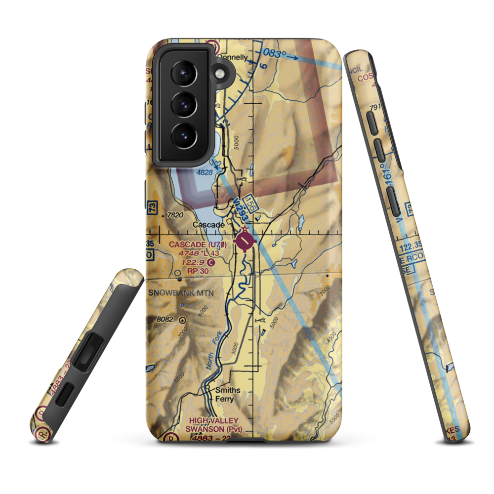 Cascade Airport (U70) VFR Sectional Samsung Phone Case Samsung Galaxy S21 FE model shown