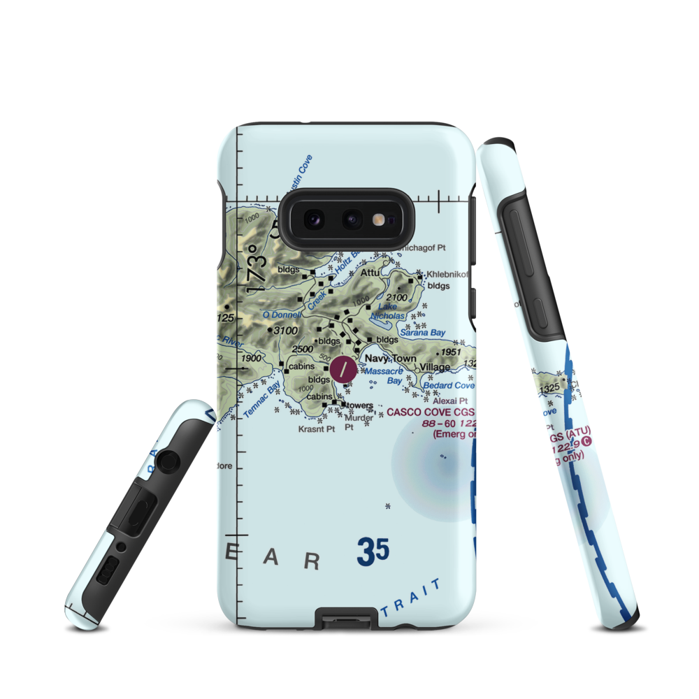 Casco Cove Coast Guard Station (ATU) VFR Sectional Samsung Phone Case Samsung Galaxy S10e model shown