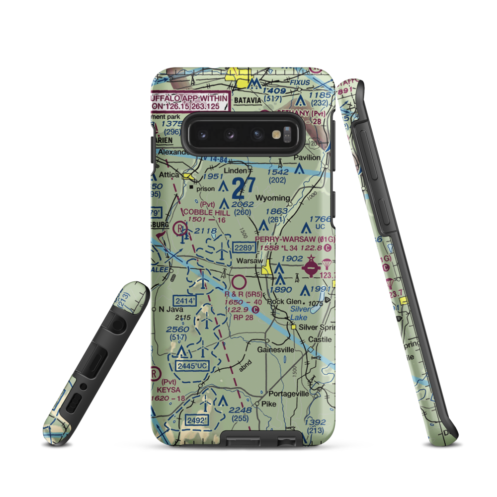 Casey's Airport (6NK1) VFR Sectional Samsung Phone Case Samsung Galaxy S10 model shown