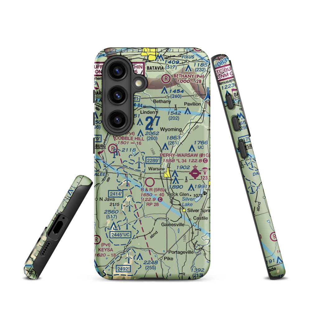 Casey's Airport (6NK1) VFR Sectional Samsung Phone Case Samsung Galaxy S24 model shown