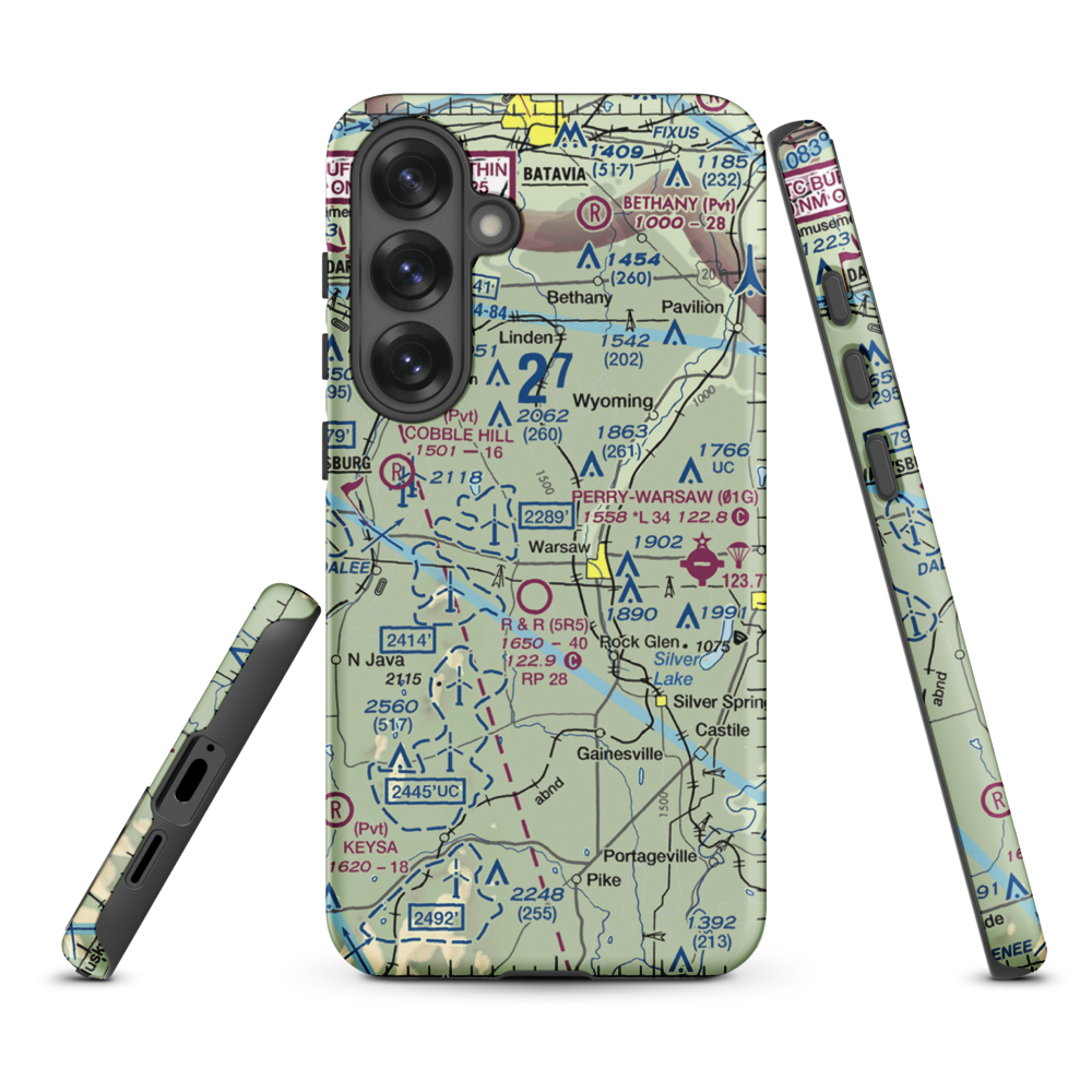Casey's Airport (6NK1) VFR Sectional Samsung Phone Case Samsung Galaxy S25 Plus model shown