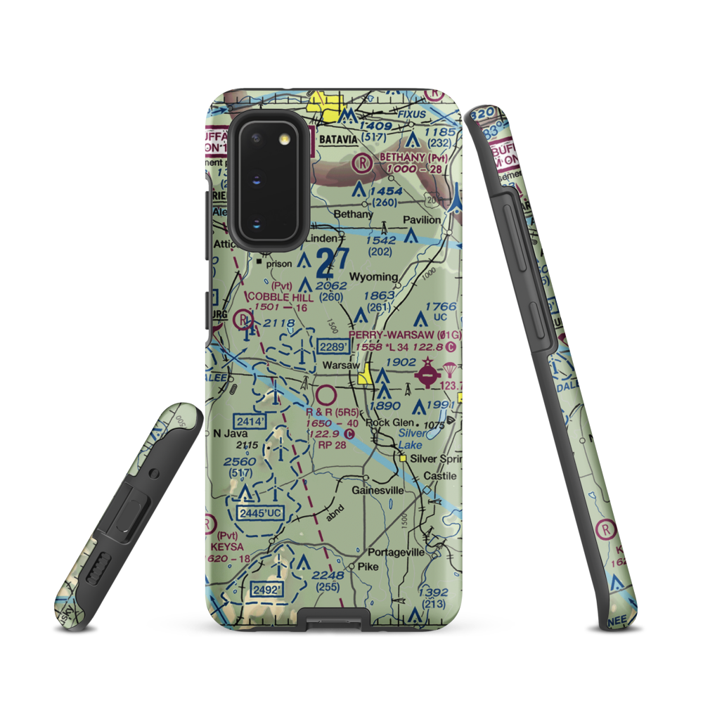 Casey's Airport (6NK1) VFR Sectional Samsung Phone Case Samsung Galaxy S20 model shown