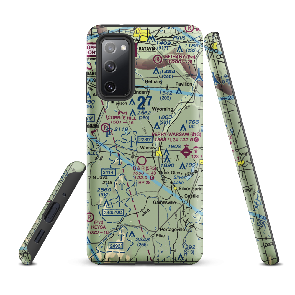 Casey's Airport (6NK1) VFR Sectional Samsung Phone Case Samsung Galaxy S20 FE model shown