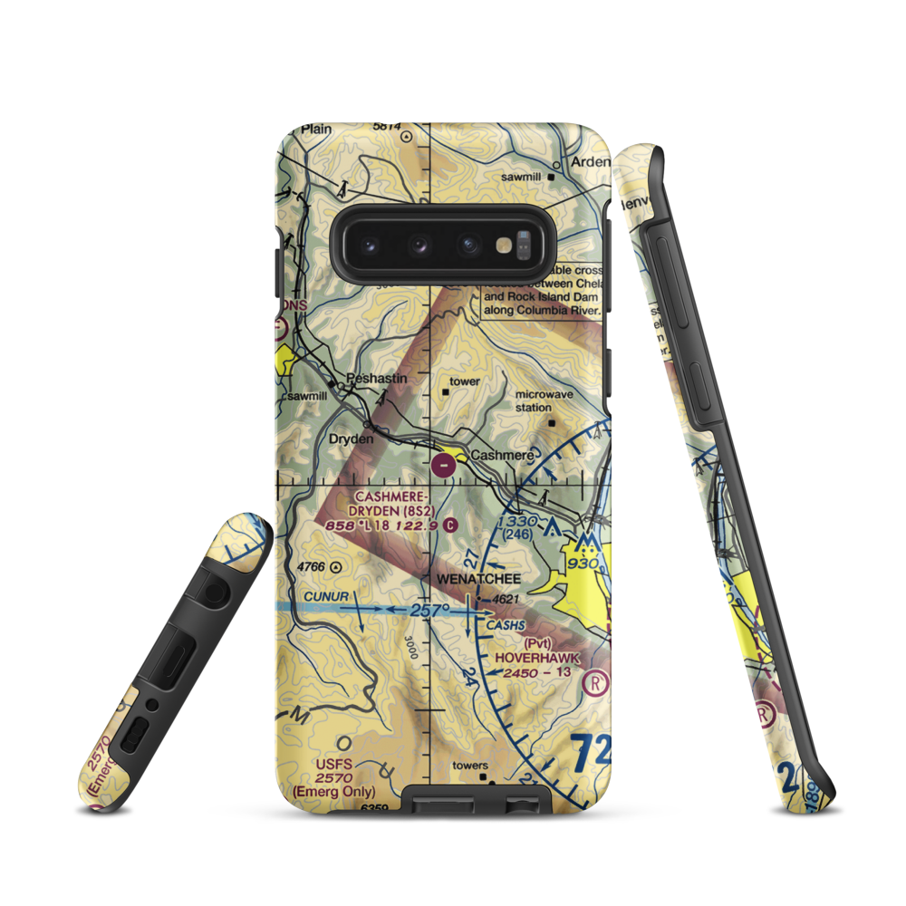 Cashmere-Dryden Airport (8S2) VFR Sectional Samsung Phone Case Samsung Galaxy S10 model shown