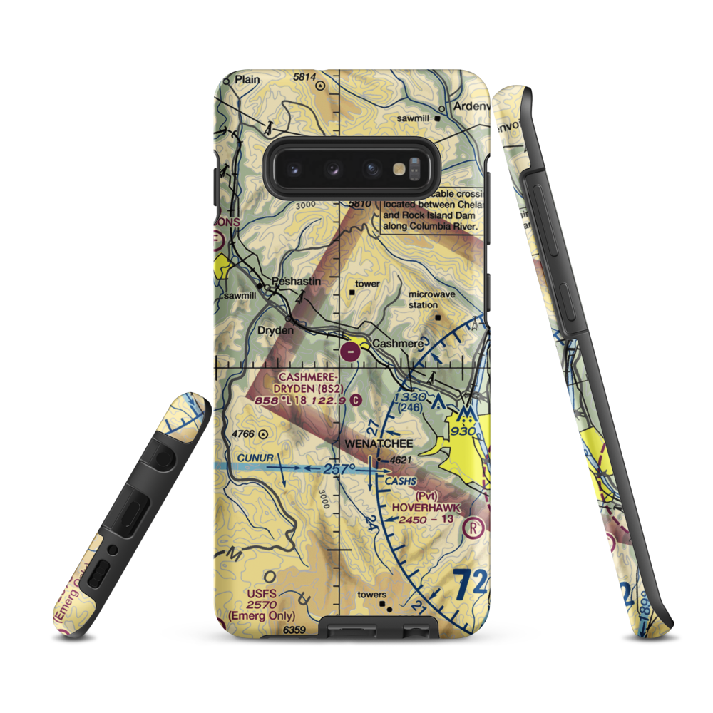 Cashmere-Dryden Airport (8S2) VFR Sectional Samsung Phone Case Samsung Galaxy S10 Plus model shown