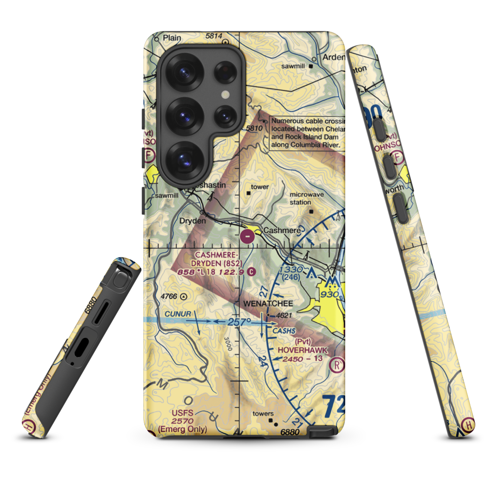 Cashmere-Dryden Airport (8S2) VFR Sectional Samsung Phone Case Samsung Galaxy S25 Ultra model shown