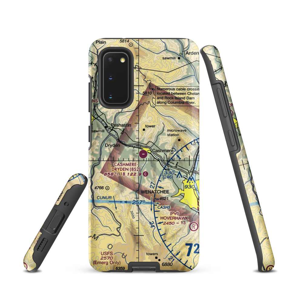 Cashmere-Dryden Airport (8S2) VFR Sectional Samsung Phone Case Samsung Galaxy S20 model shown