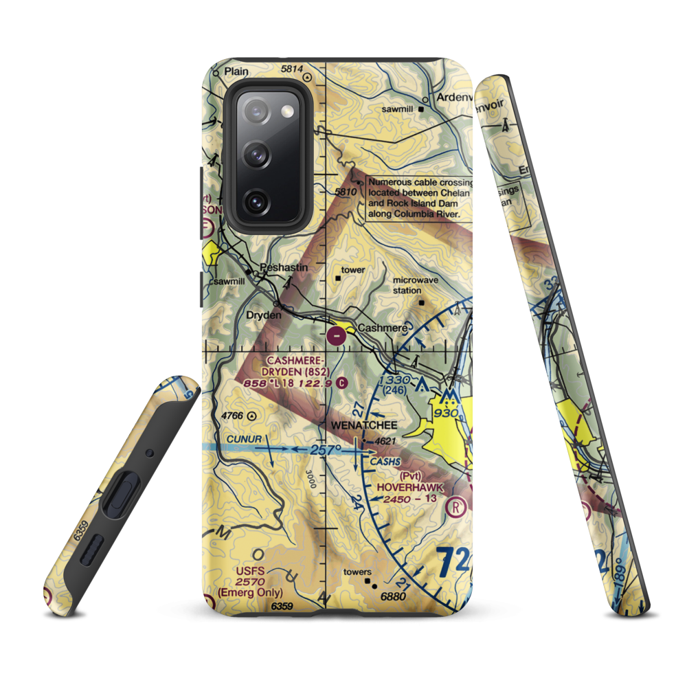 Cashmere-Dryden Airport (8S2) VFR Sectional Samsung Phone Case Samsung Galaxy S20 FE model shown