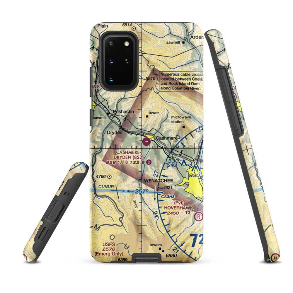 Cashmere-Dryden Airport (8S2) VFR Sectional Samsung Phone Case Samsung Galaxy S20 Plus model shown
