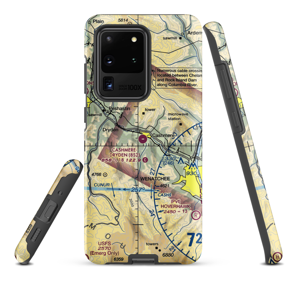 Cashmere-Dryden Airport (8S2) VFR Sectional Samsung Phone Case Samsung Galaxy S20 Ultra model shown