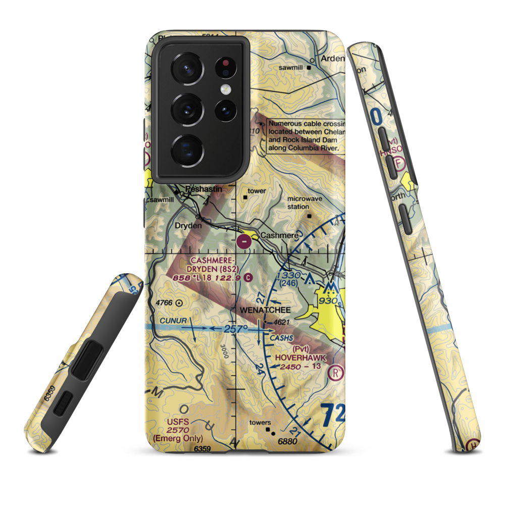 Cashmere-Dryden Airport (8S2) VFR Sectional Samsung Phone Case Samsung Galaxy S21 Ultra model shown