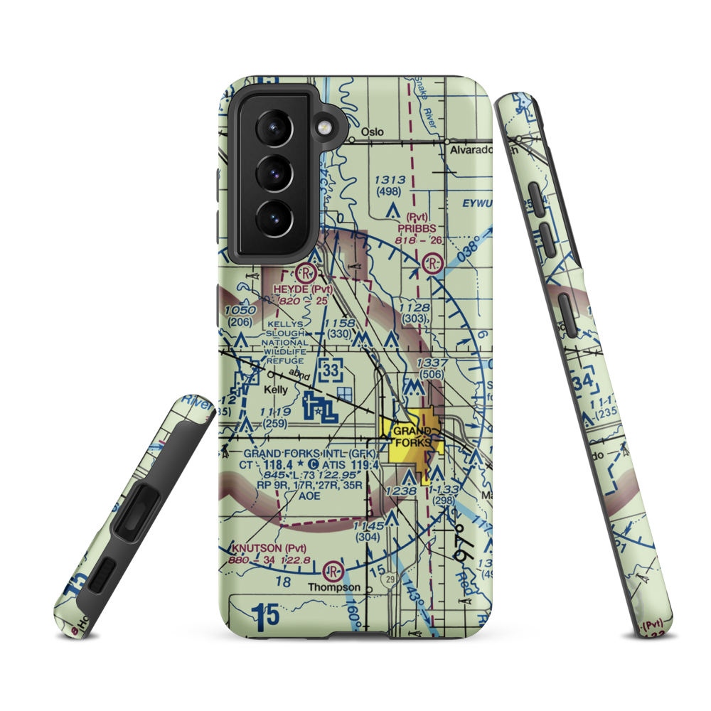 Casslindan Airport (2ND3) VFR Sectional Samsung Phone Case Samsung Galaxy S21 FE model shown