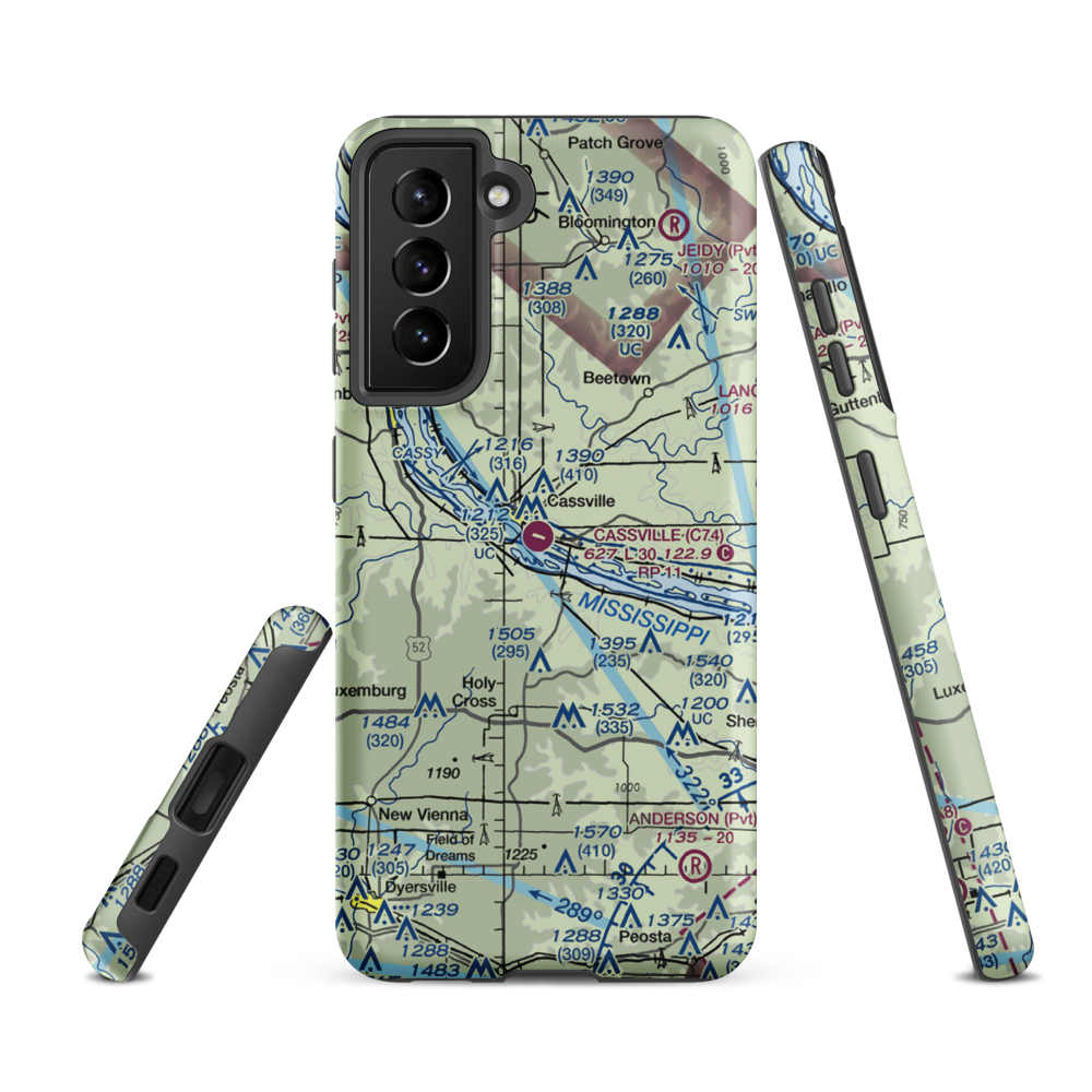 Cassville Municipal Airport (C74) VFR Sectional Samsung Phone Case Samsung Galaxy S21 FE model shown
