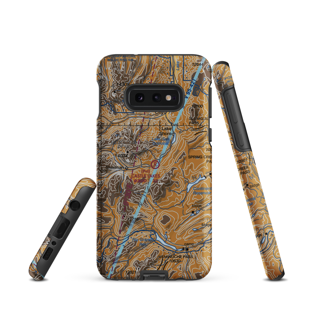 Castle Lakes Airport (CD32) VFR Sectional Samsung Phone Case Samsung Galaxy S10e model shown