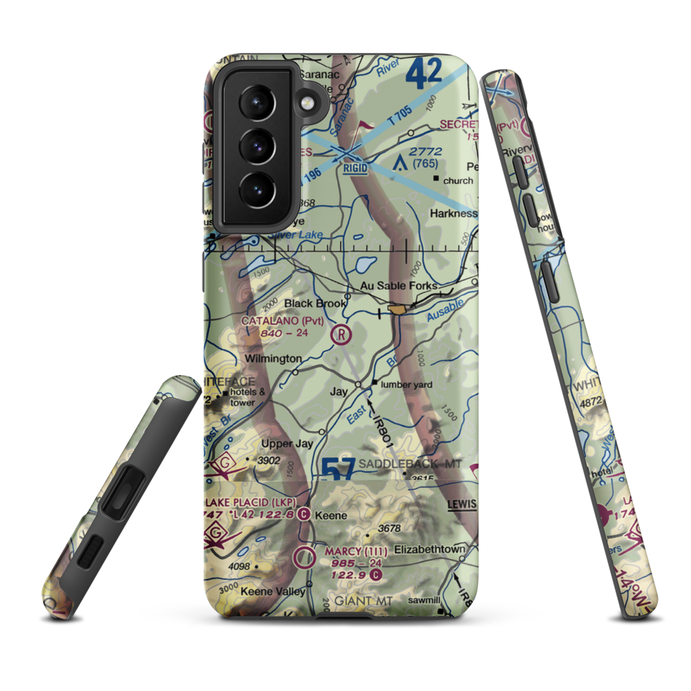 Catalano Airfield (1NK6) VFR Sectional Samsung Phone Case Samsung Galaxy S21 Plus model shown