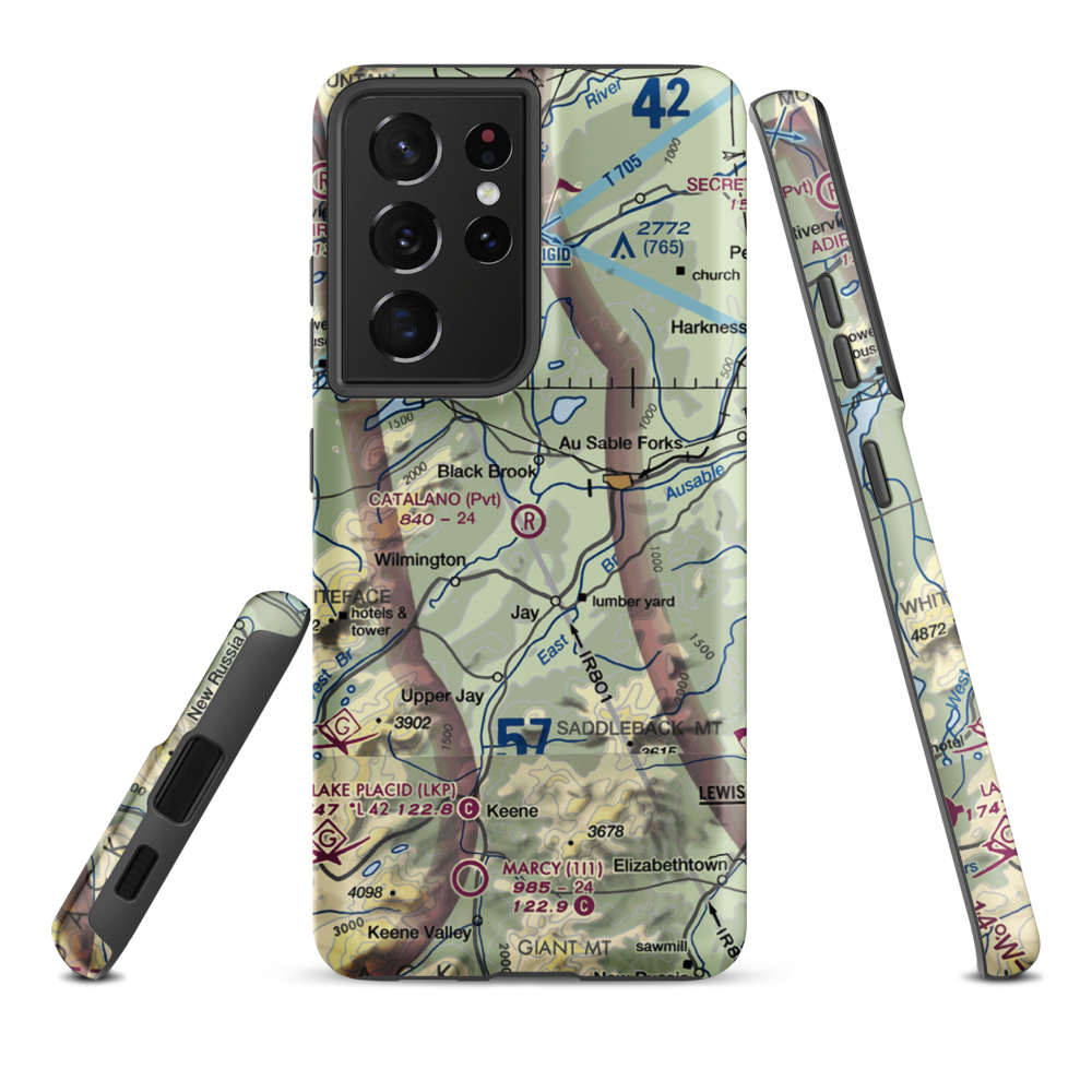 Catalano Airfield (1NK6) VFR Sectional Samsung Phone Case Samsung Galaxy S21 Plus model shown