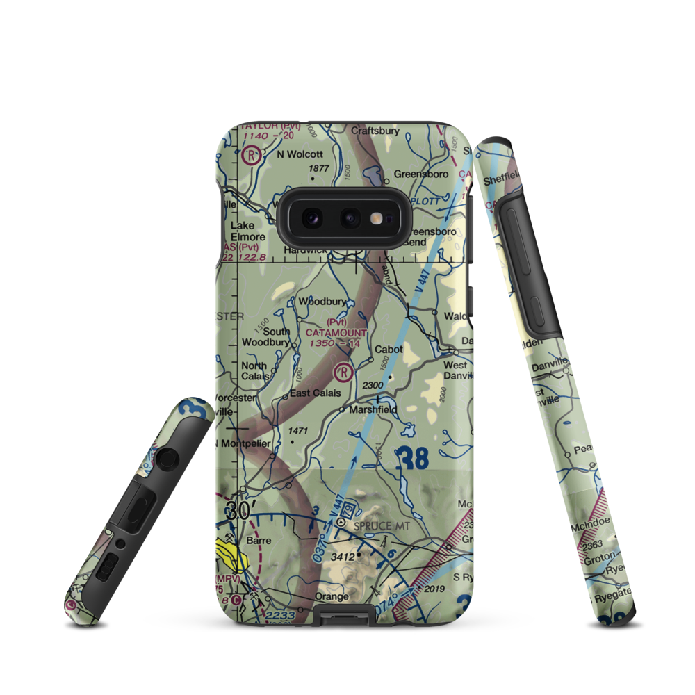 Catamount Airfield (VT62) VFR Sectional Samsung Phone Case Samsung Galaxy S10 Plus model shown