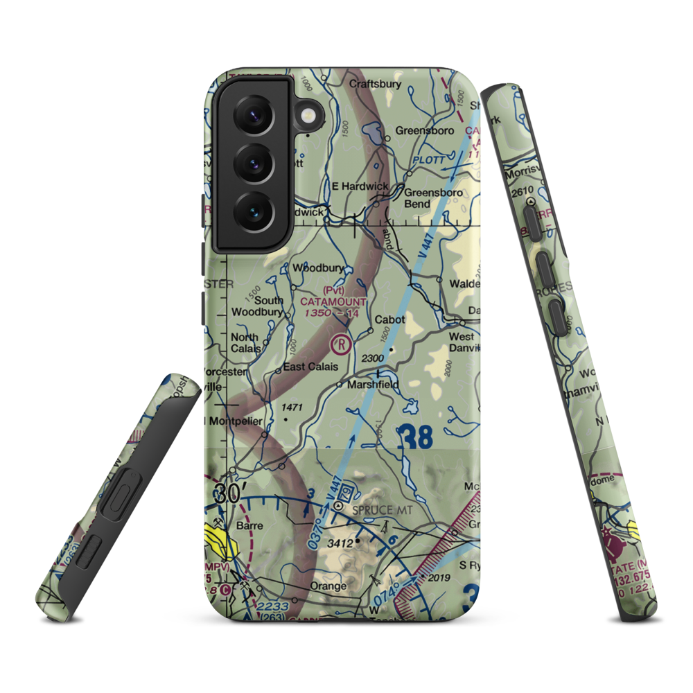 Catamount Airfield (VT62) VFR Sectional Samsung Phone Case Samsung Galaxy S22 Plus model shown