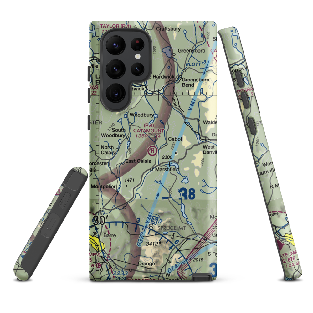 Catamount Airfield (VT62) VFR Sectional Samsung Phone Case Samsung Galaxy S22 Ultra model shown