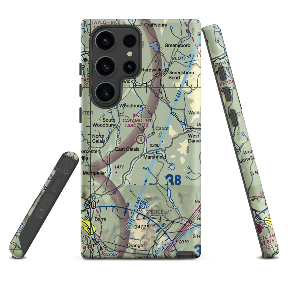 Catamount Airfield (VT62) VFR Sectional Samsung Phone Case Samsung Galaxy S23 Ultra model shown