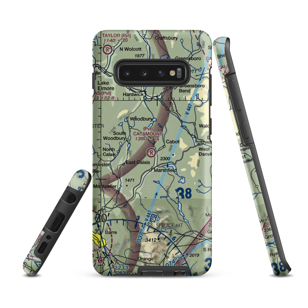 Catamount Airfield (VT62) VFR Sectional Samsung Phone Case Samsung Galaxy S10e model shown