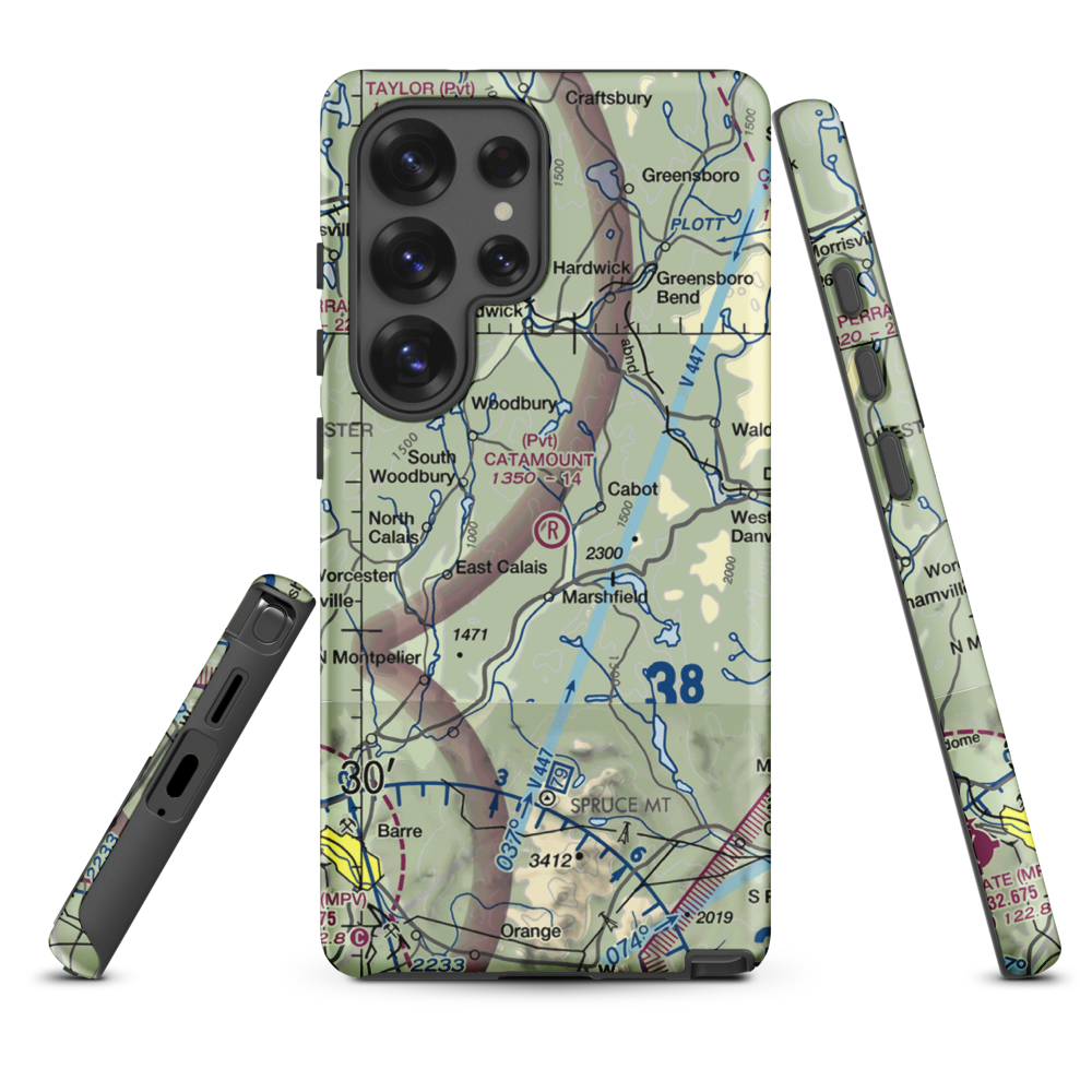 Catamount Airfield (VT62) VFR Sectional Samsung Phone Case Samsung Galaxy S25 Ultra model shown