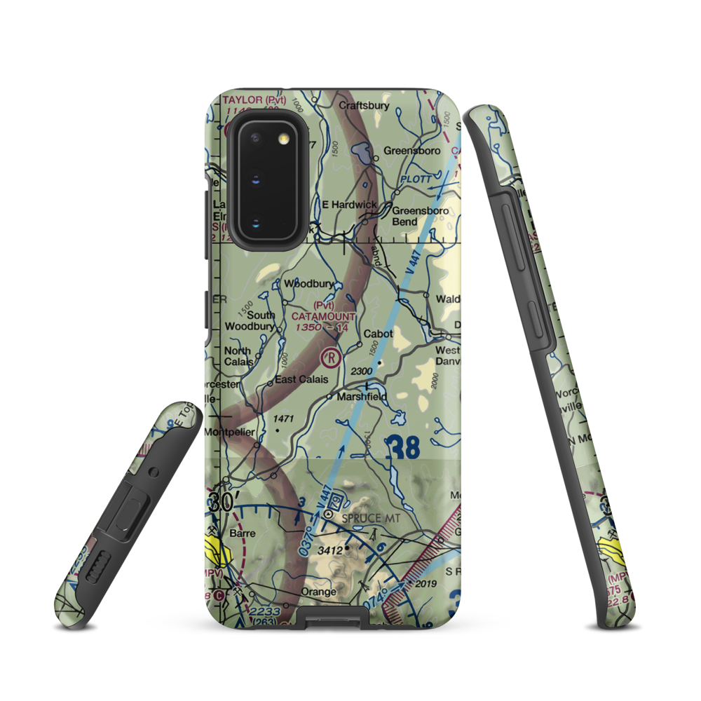 Catamount Airfield (VT62) VFR Sectional Samsung Phone Case Samsung Galaxy S20 model shown