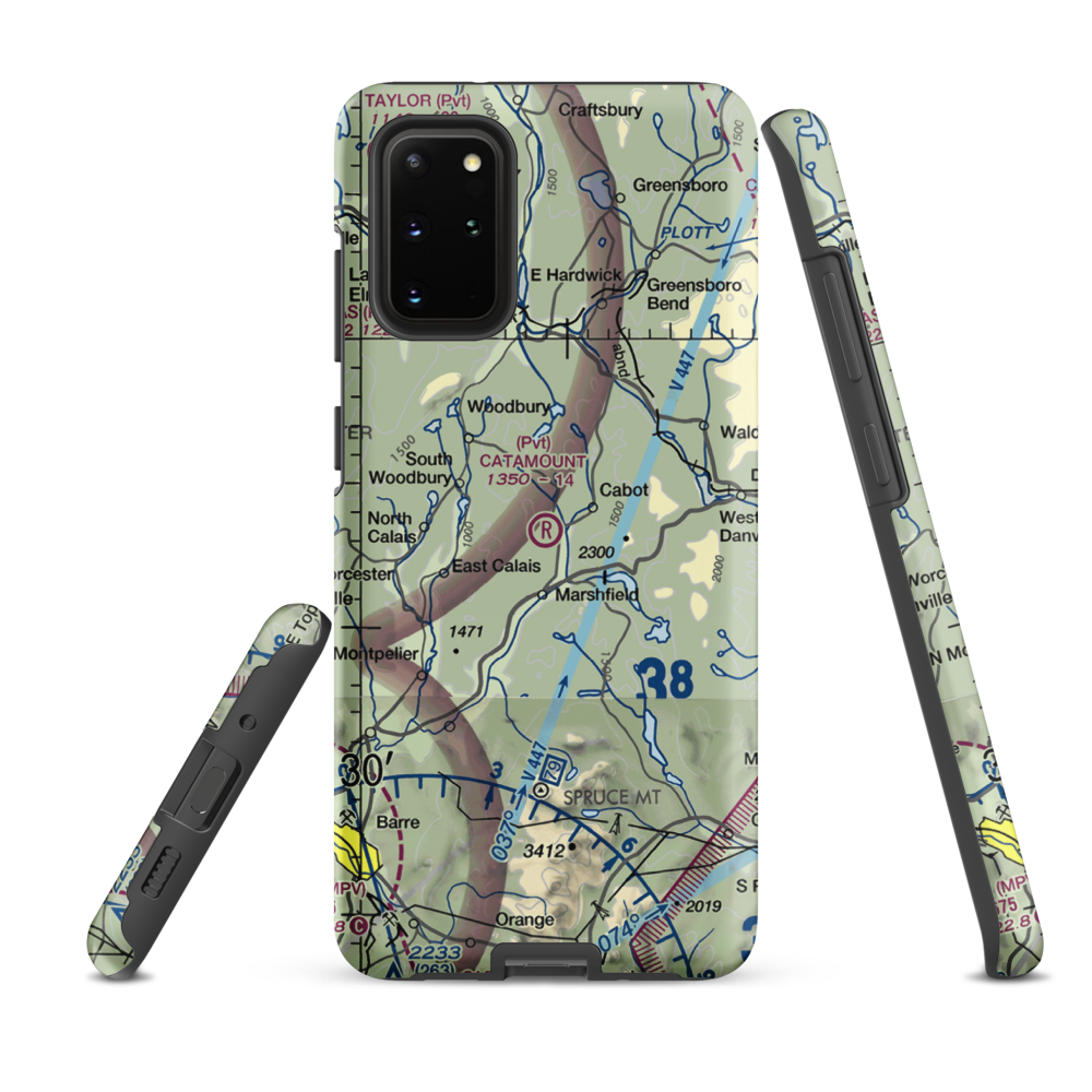 Catamount Airfield (VT62) VFR Sectional Samsung Phone Case Samsung Galaxy S20 Plus model shown