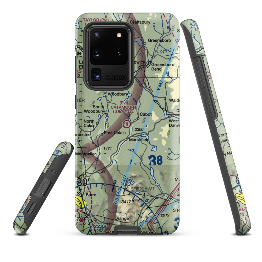 Catamount Airfield (VT62) VFR Sectional Samsung Phone Case Samsung Galaxy S20 Ultra model shown