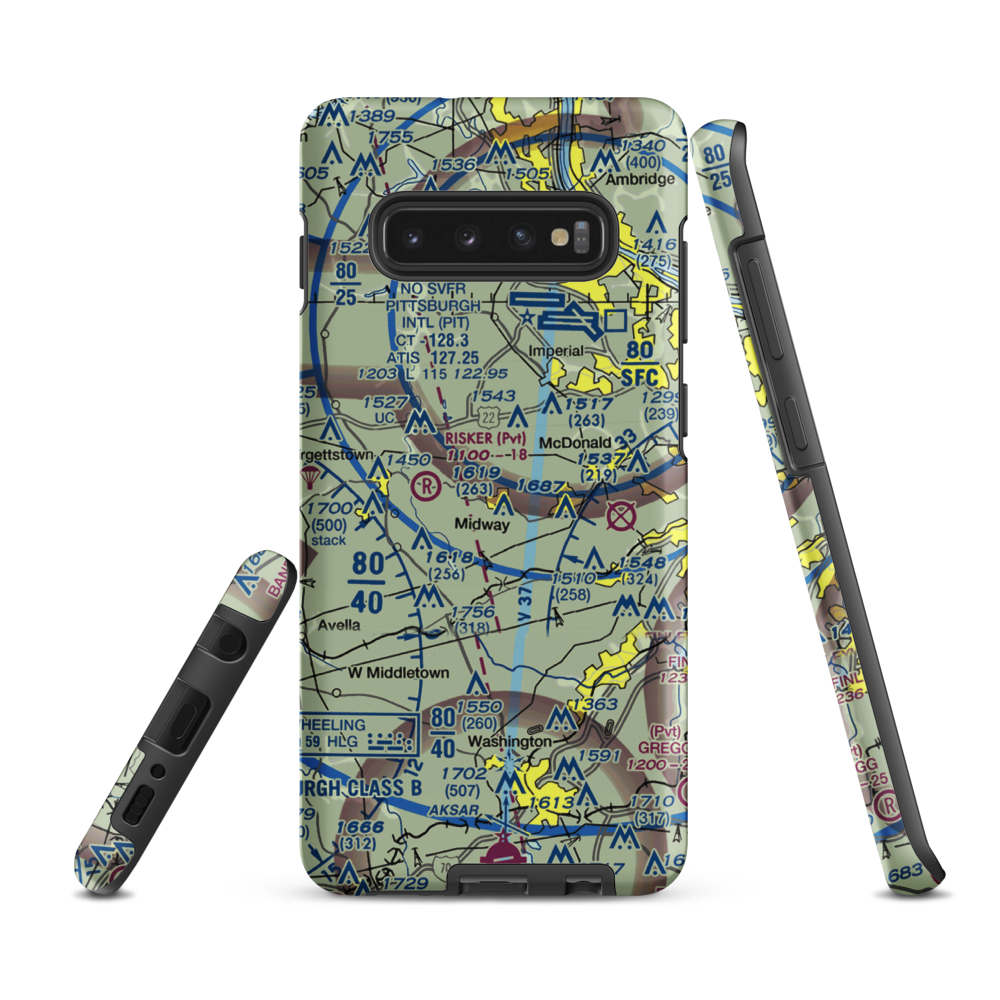 Cataney Airport (PN62) VFR Sectional Samsung Phone Case Samsung Galaxy S10 Plus model shown