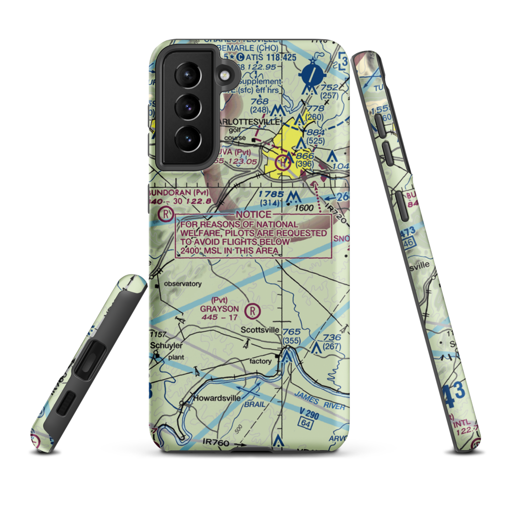 Cathro Airport (VG10) VFR Sectional Samsung Phone Case Samsung Galaxy S21 Plus model shown