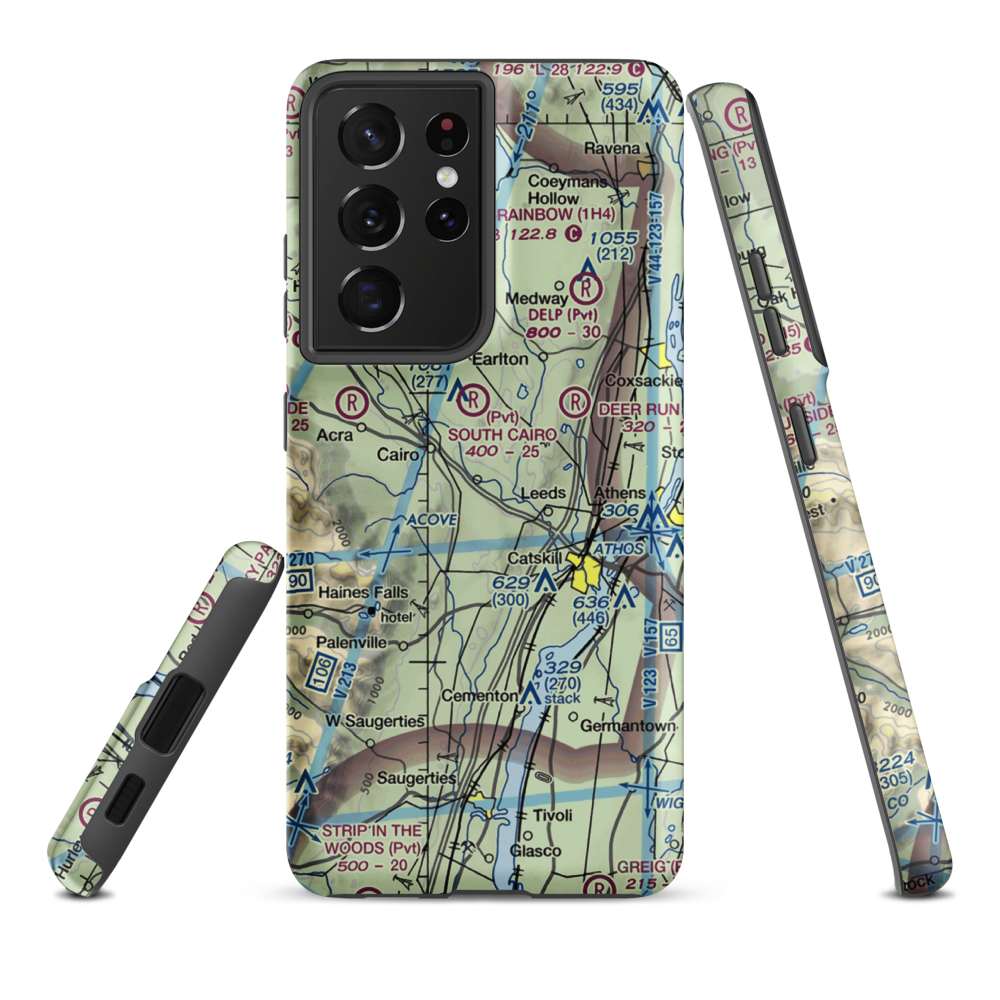 Catskill Valley Airpark (2NY0) VFR Sectional Samsung Phone Case Samsung Galaxy S21 Ultra model shown