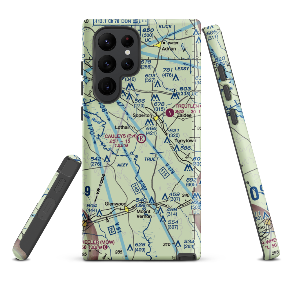 Cauley's Airstrip (3GA8) VFR Sectional Samsung Phone Case Samsung Galaxy S22 Ultra model shown
