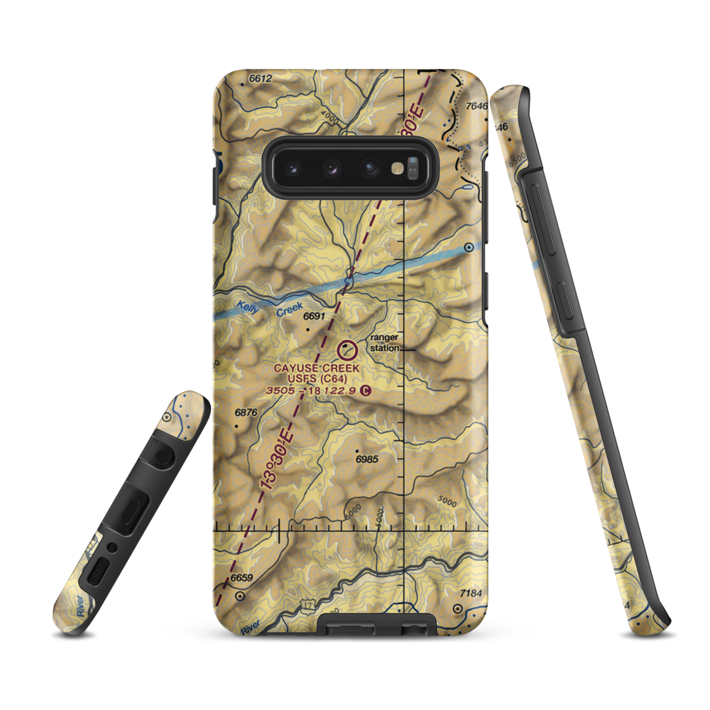 Cayuse Creek /US Forest Service Airport (C64) VFR Sectional Samsung Phone Case Samsung Galaxy S10 Plus model shown