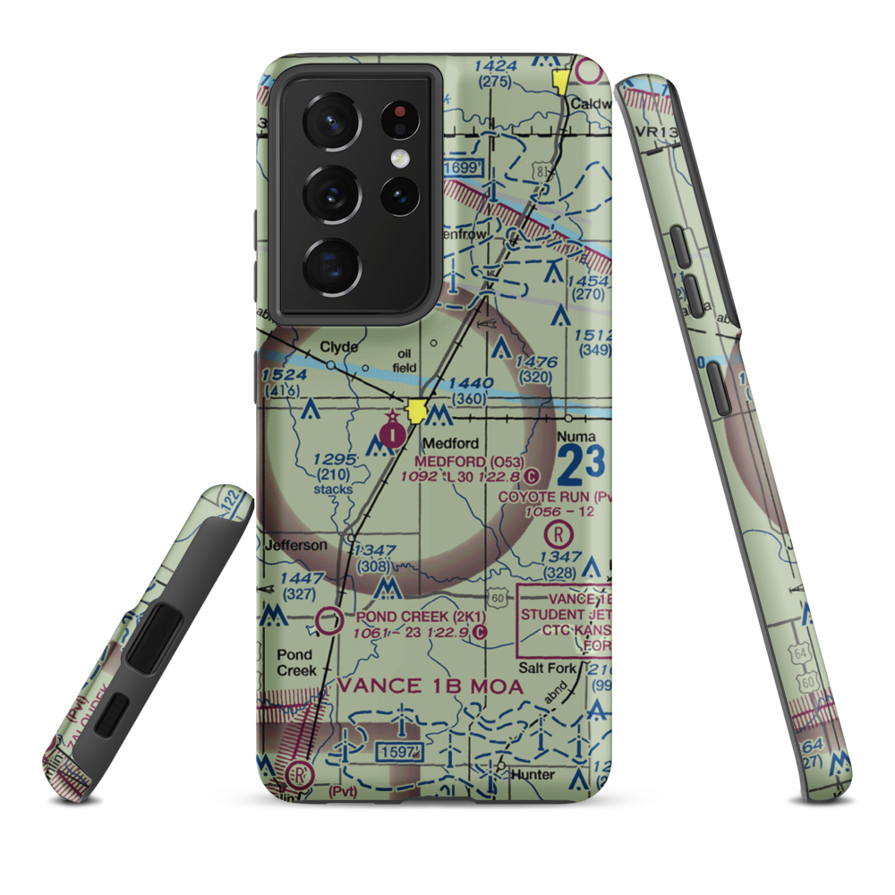 Cc & M Airport (8OK7) VFR Sectional Samsung Phone Case Samsung Galaxy S21 Ultra model shown