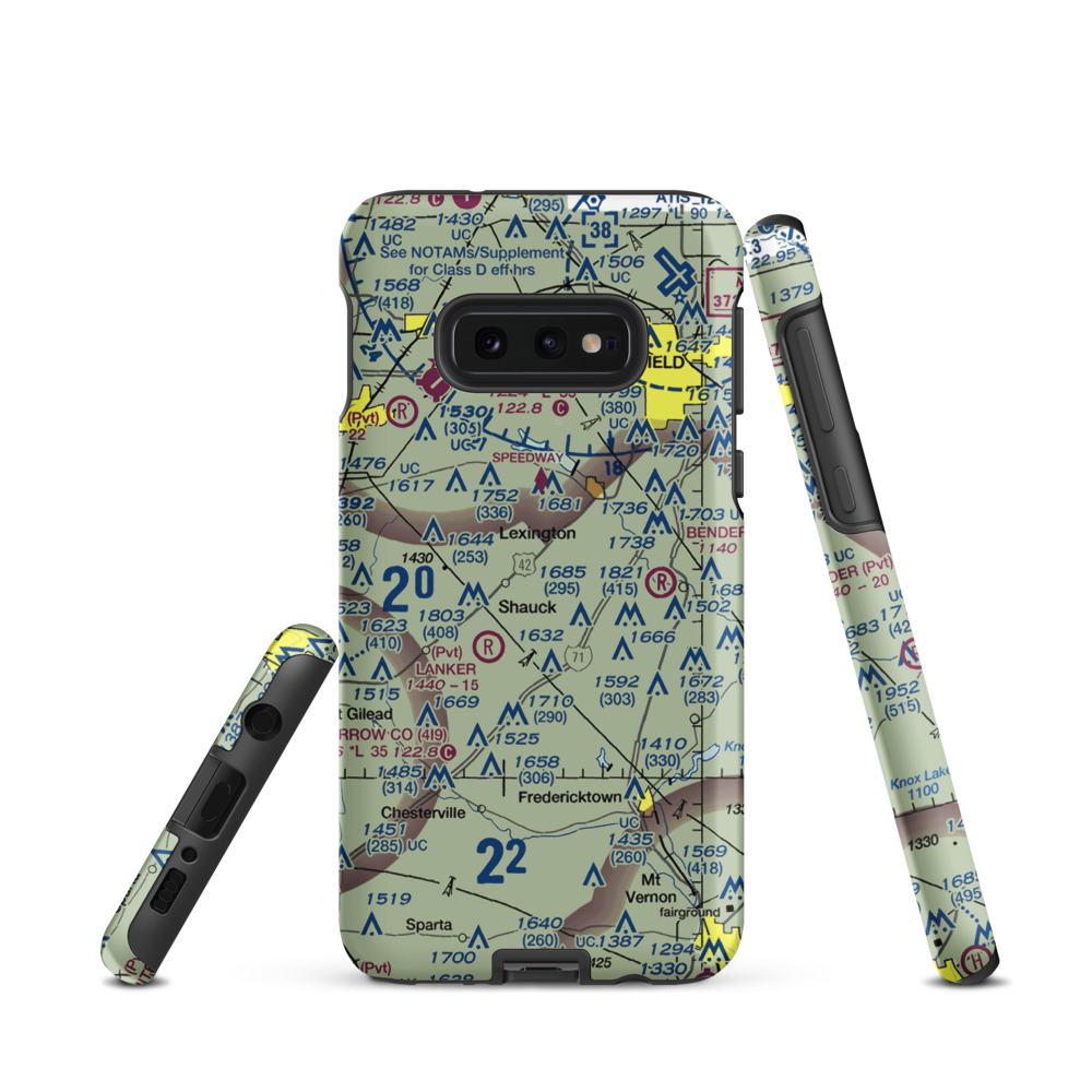 Cedar Creek Airport (2OH4) VFR Sectional Samsung Phone Case Samsung Galaxy S10 Plus model shown