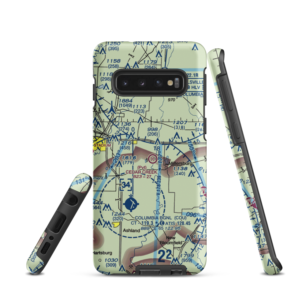 Cedar Creek Airport (MO74) VFR Sectional Samsung Phone Case Samsung Galaxy S10 model shown