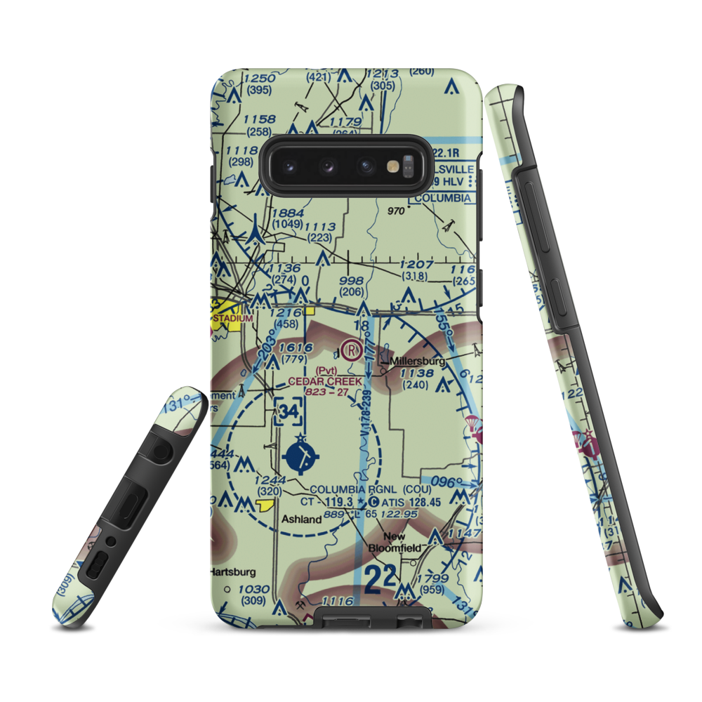 Cedar Creek Airport (MO74) VFR Sectional Samsung Phone Case Samsung Galaxy S10 Plus model shown