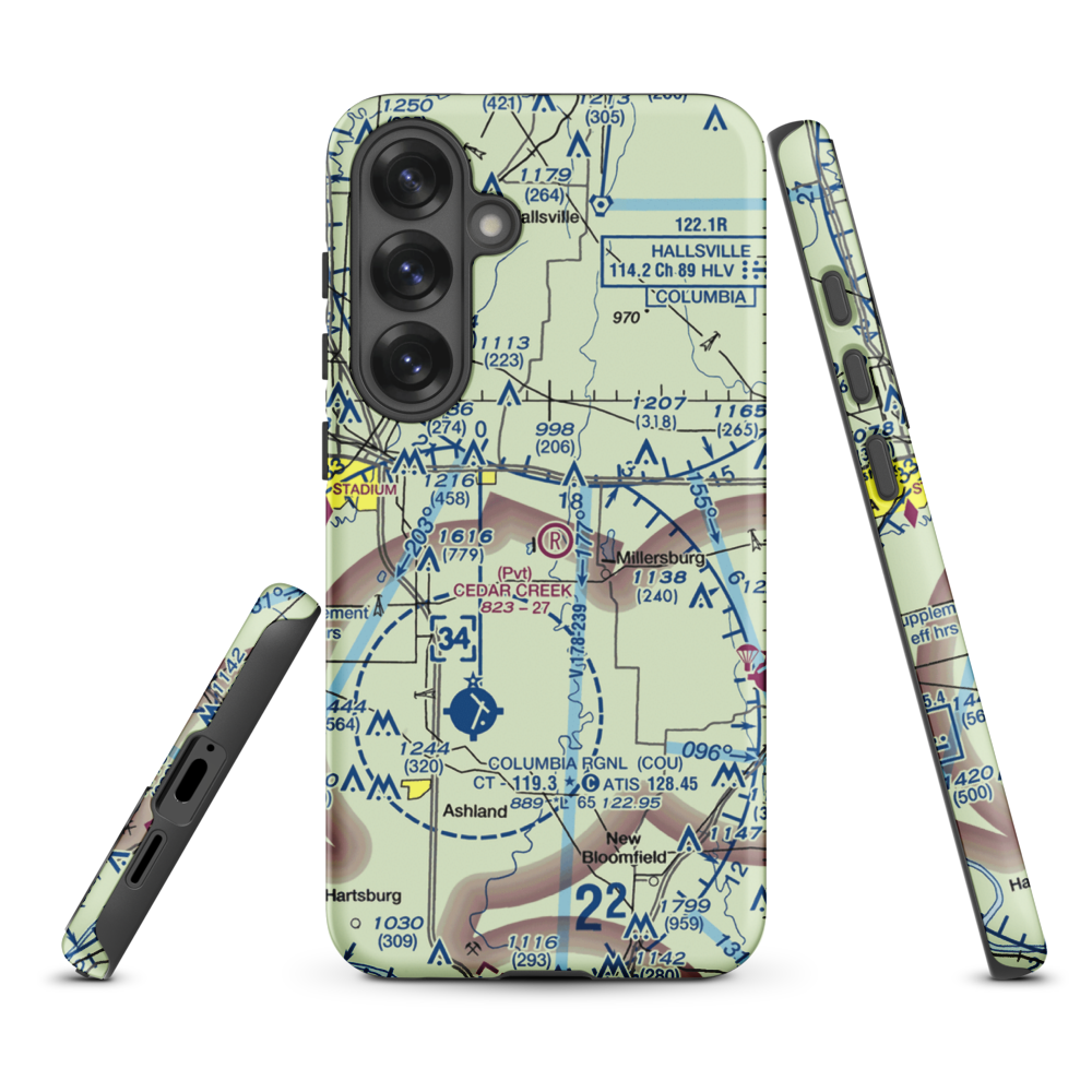 Cedar Creek Airport (MO74) VFR Sectional Samsung Phone Case Samsung Galaxy S25 Plus model shown